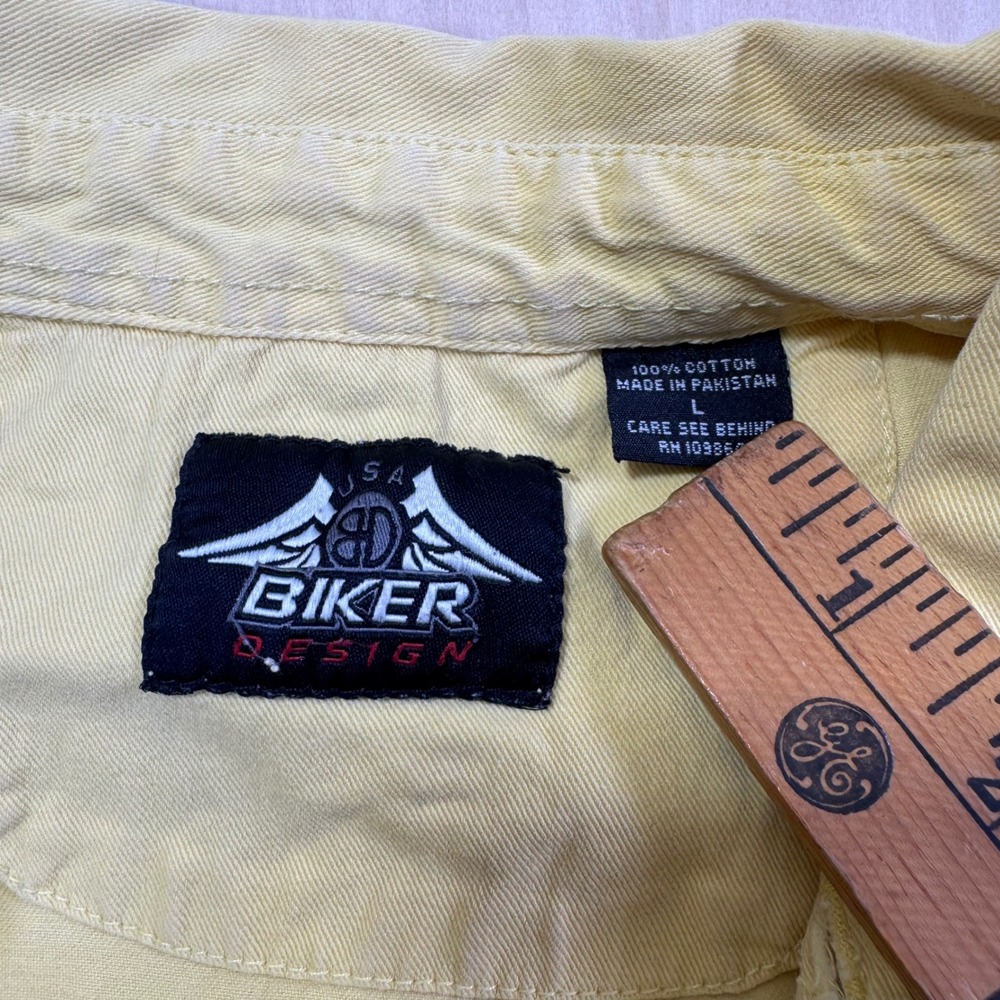Biker Design 2005‎ Daytona Beach Bike Week Sleeveless Shirt Mens Large Yellow L - Picture 4 of 8